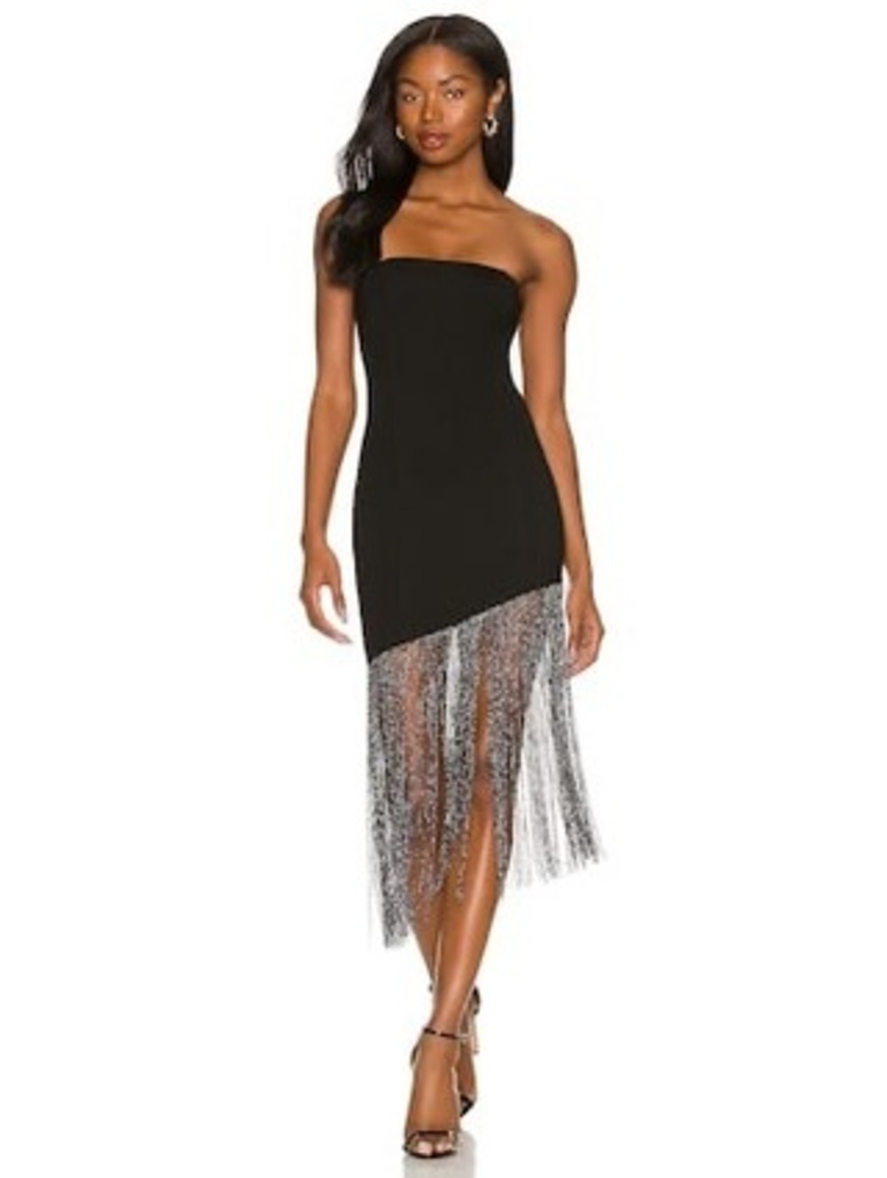 Superdown cleo strapless dress xs black
